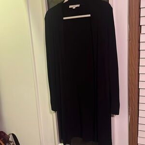 LOFT black longline open lightweight cardigan size M